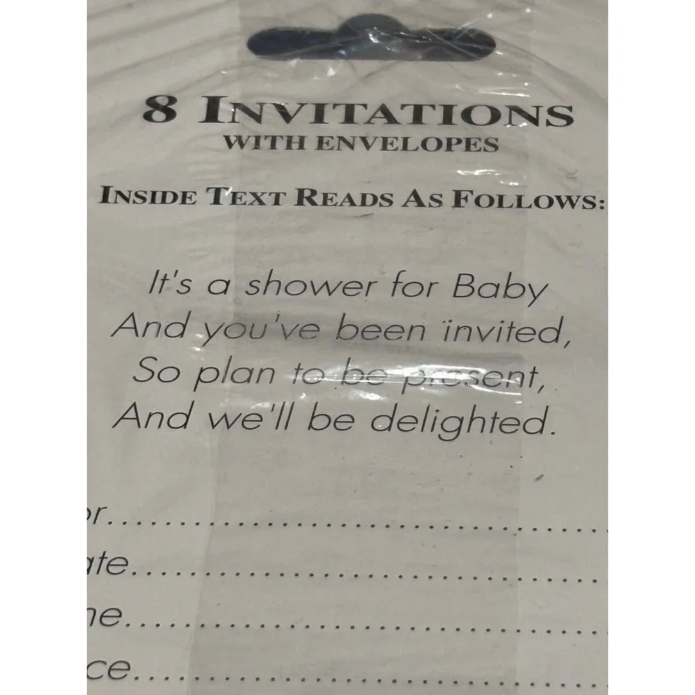 Baby Shower Invitations With Envelopes Noahs Ark Animal Theme Pack Of 8 New Seal